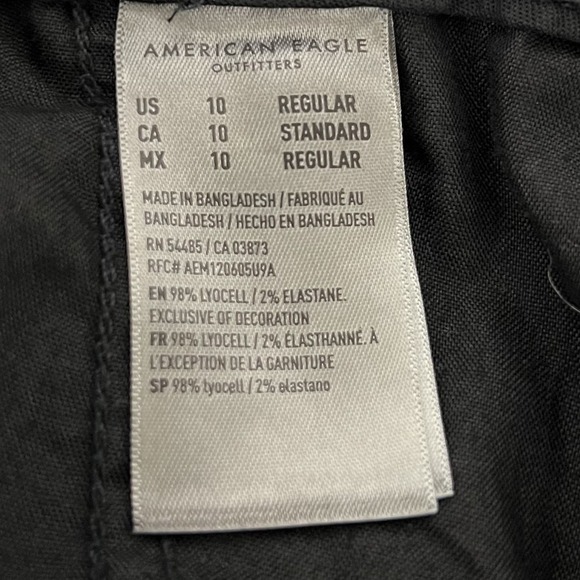 American Eagle Pants Womens 10 Black Cargo Baggy Wide Leg High Rise Grunge - Picture 8 of 12